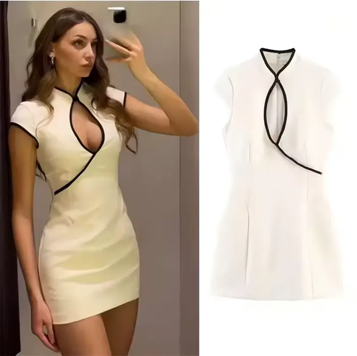 Robe mini color-block élégante pour femmes style plage été 2026 occassions spéciales