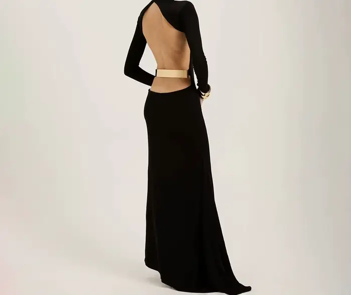 Robe Nouveau Style Dos Nu Polyester Séduisante Pour Femme Occasions Spéciales