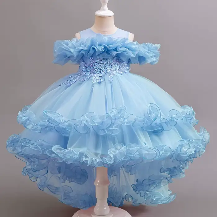 Robe de princesse de demoiselle d'honneur à fleurs violettes