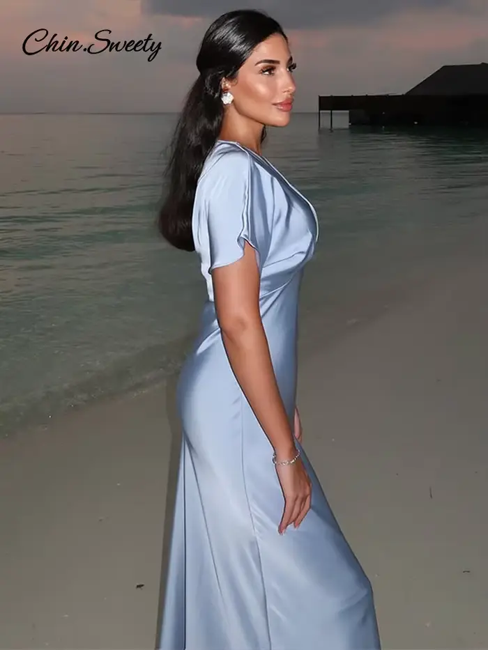 Robe longue en Satin élégante pour femmes