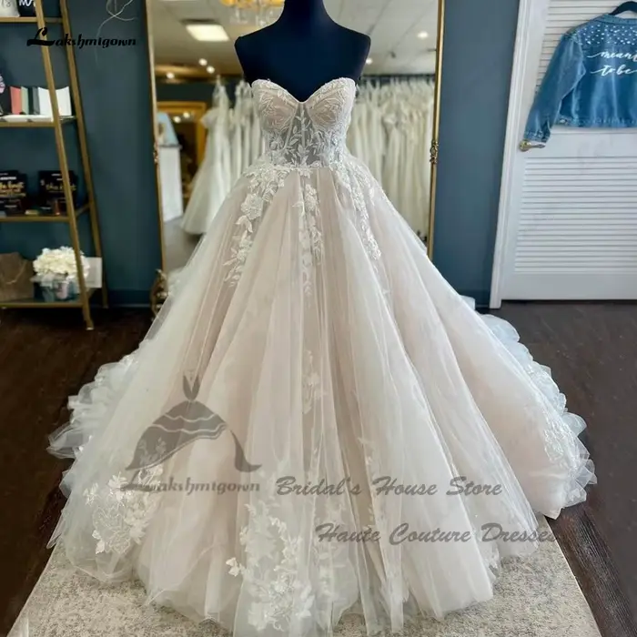 Lakshmigown – Robe de mariée rose Blush, avec veste détachable, style princesse bohème, pour église,