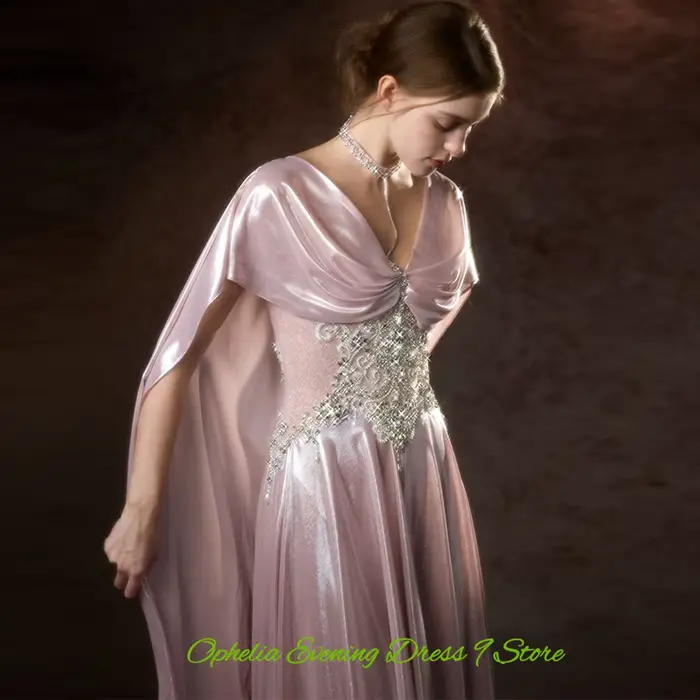 Robe de soirée sexy en organza à col en V
