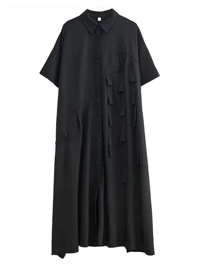 Robe Chemise Décontractée à Manches Courtes pour Femme Élégante et Vintage Occasions Spéciales Printemps Été