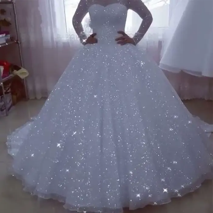 Magnifiques Robes de Mariée Coupe A-Line 2026 Scintillantes Robes de Princesse pour Mariée Tenues de