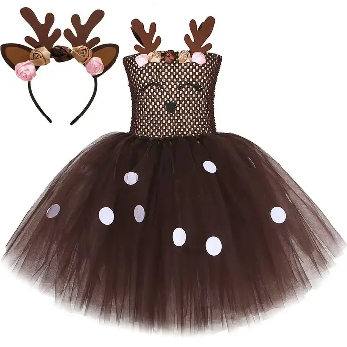 Costumes de cerf de noël pour petites filles