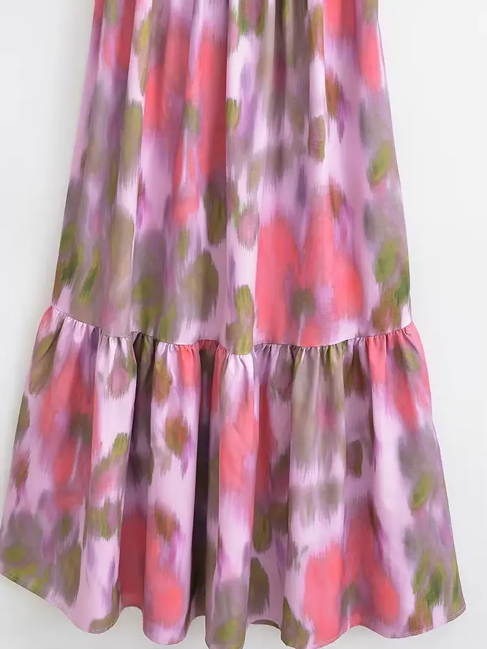 Robe de plage élégante pour femmes col en V dos nu ligne A bohème printemps été polyesters sexy vacances 2025