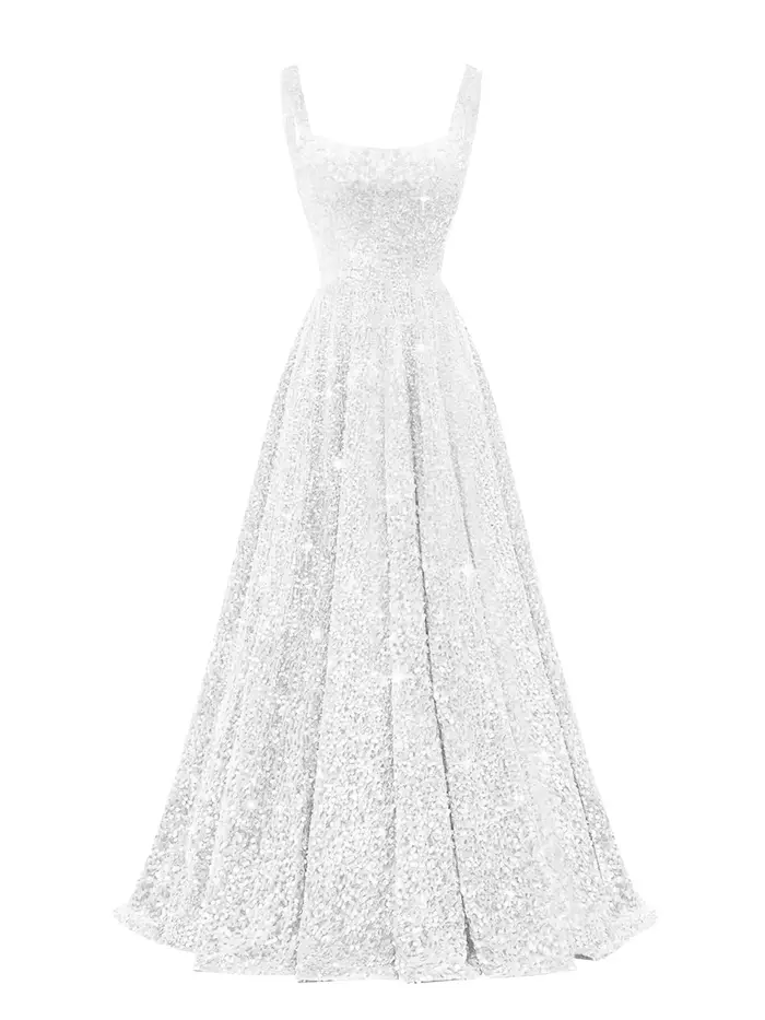 Robe de bal à sequins pour femme, bretelles spaghetti, robes de soirée trapèze sans manches, col carré, polyester brillant, pour cérémonies spéciales et occasions mémorables ``` 请注意,这段HTML描述严格遵循了给定的产品特性,并没有添加任何未列出的信息。同时,它也避免了使用价格、产地或特定品牌等信息。最后,一个SEO优化的标题被添加到文档的末尾。