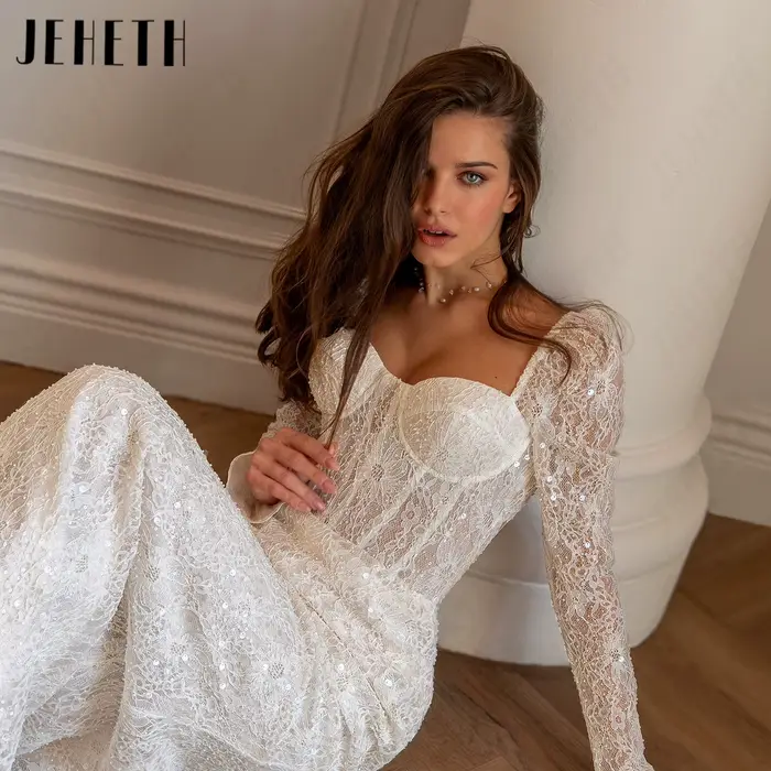 Robe de mariée EHETH en dentelle à sequins