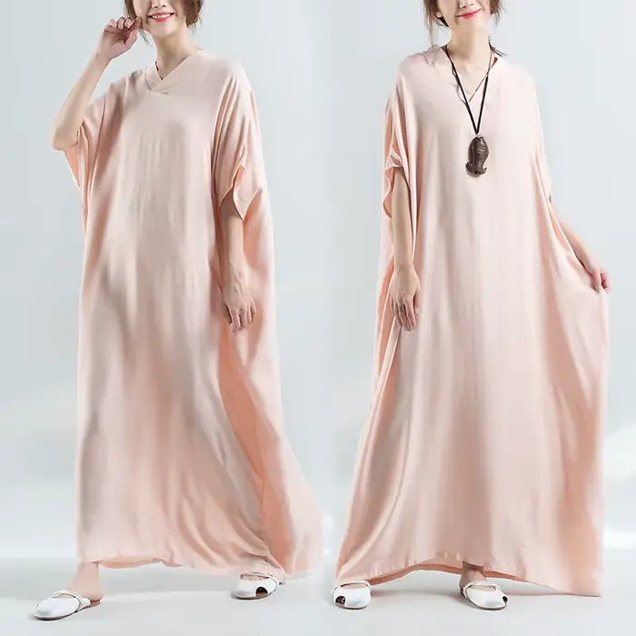 Robe vintage en coton ample et décontractée style chauve-souris pour femmes grandes tailles robes estivales longues maxis ocassions spéciales années 20 vintage style décontracté polyester viscose