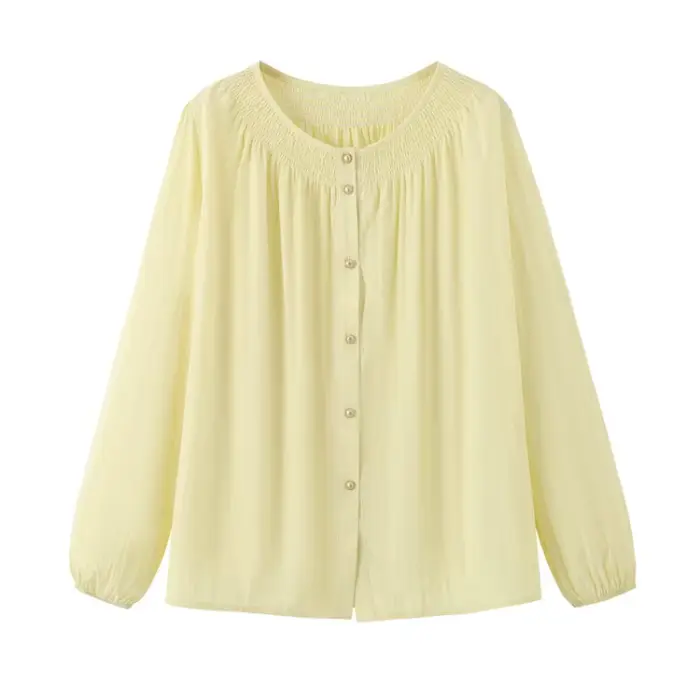 Nouveau chemisier en polyester grande taille col rond avec manches lanternes pour femmes grandes tailles automne-hiver 2026 occasions spéciales