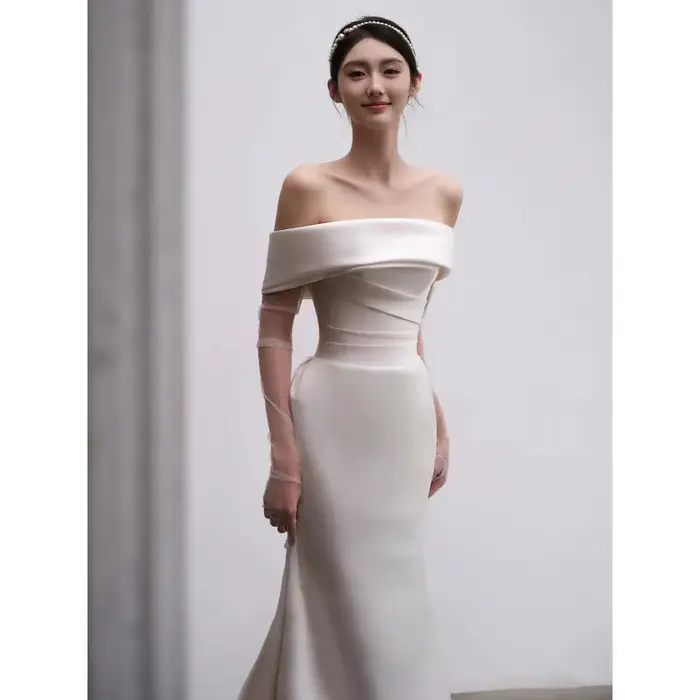 Robe De mariée sirène en Satin De luxe