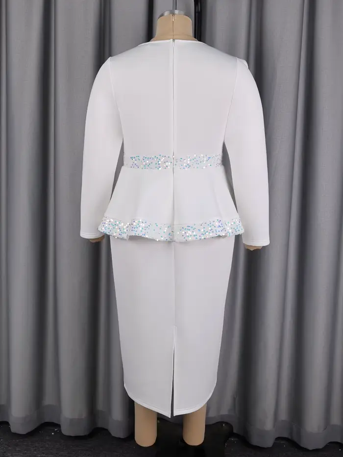 Robe élégante blanche pour femme à sequins