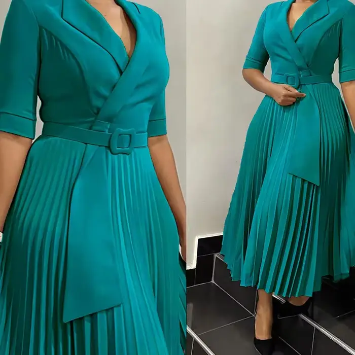 Robe plissée femmes robes Sexy blanc col rond mince gaine travail taille haute hanche enveloppement élégant moulante