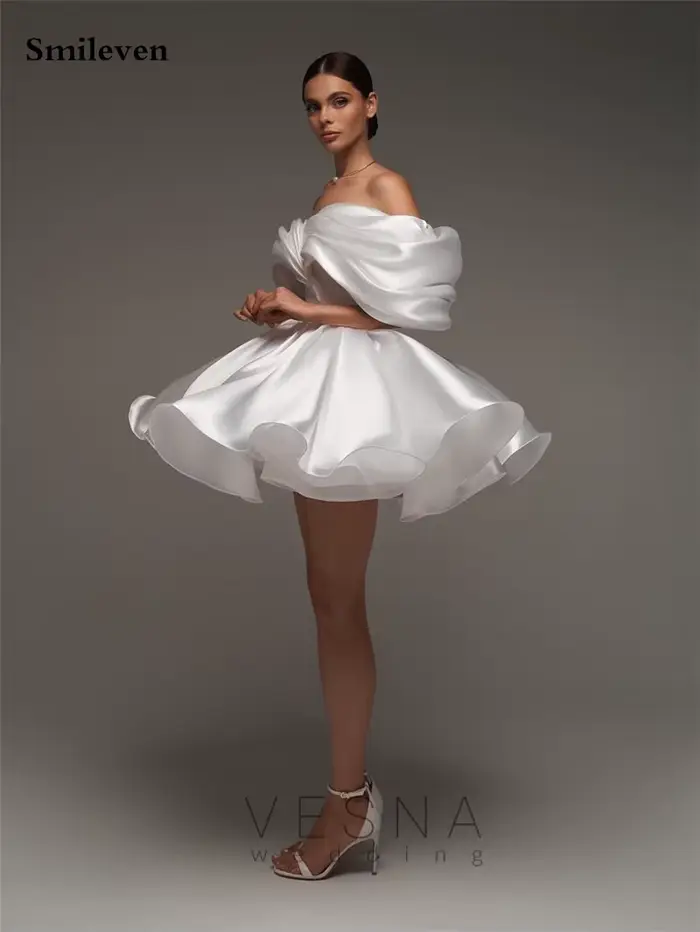 Robe de mariée courte en satin doux, ligne A, décolleté en cœur, personnalisable pour femmes, occasions spéciales et mariages