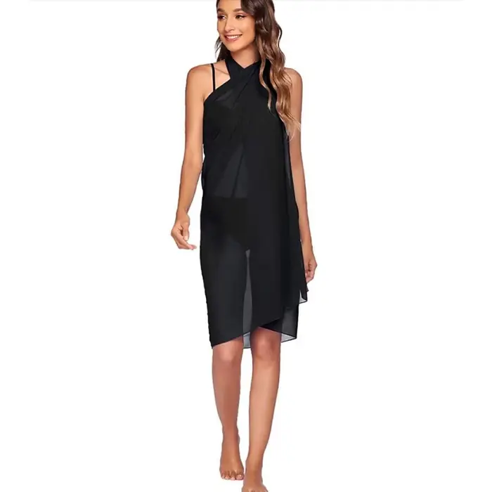 Paréo de plage multicolore tendance en mousseline pour femme – Robe de vacances sexy
