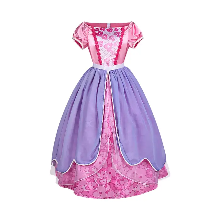 Déguisement Princesse Sofia pour Adulte Femme Robe de Cosplay en Satin Violet à Motif Floral Tenue d