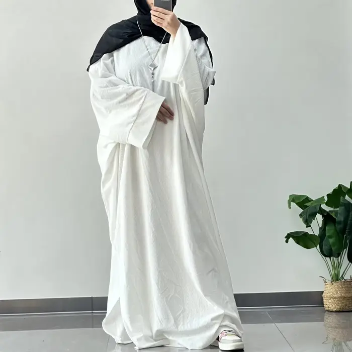 Robe en velours cotelé polyester pour femmes abaya décontractée élégante pour toutes les occasions Ramadan Aïd musulmane