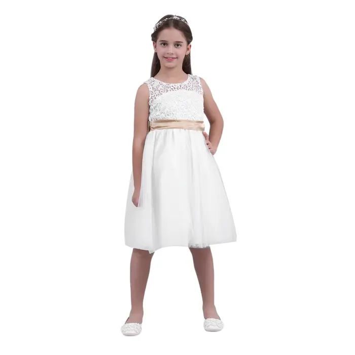 Robe d'été en dentelle blanche pour filles