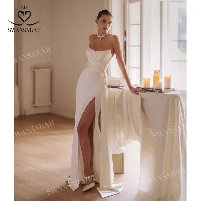 Robe de mariée sirène en satin 2 en 1