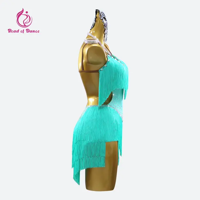 Robe de soirée, Costume de scène de danse latine, fête élégante, vêtements courts pour femmes, compétition, pratique de danse, tenues lyriques pour filles, 2026