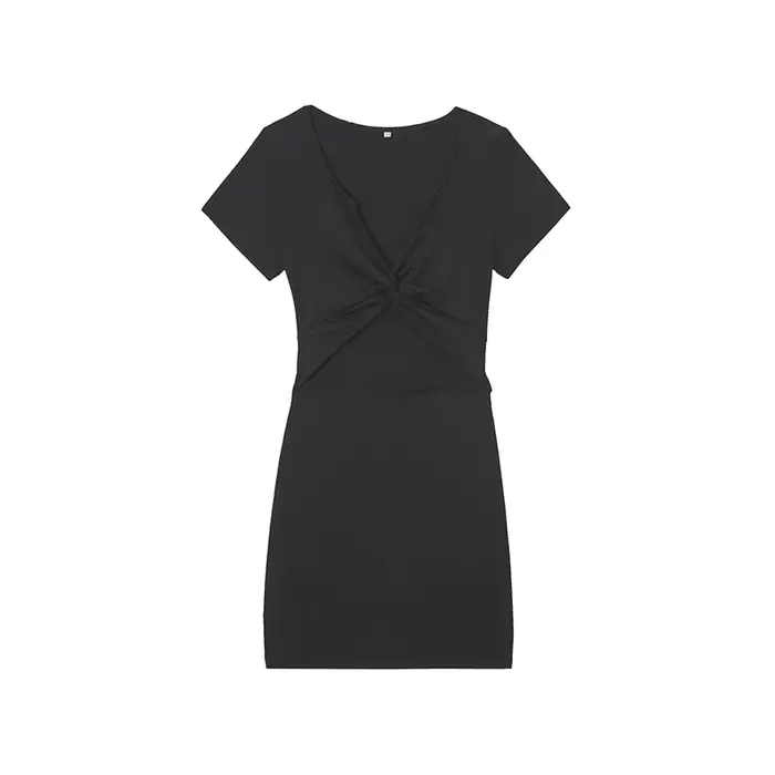Robe Y2K sexy pour femme, style européen et américain, haut ajouré, jupe courte, couleur unie, manch