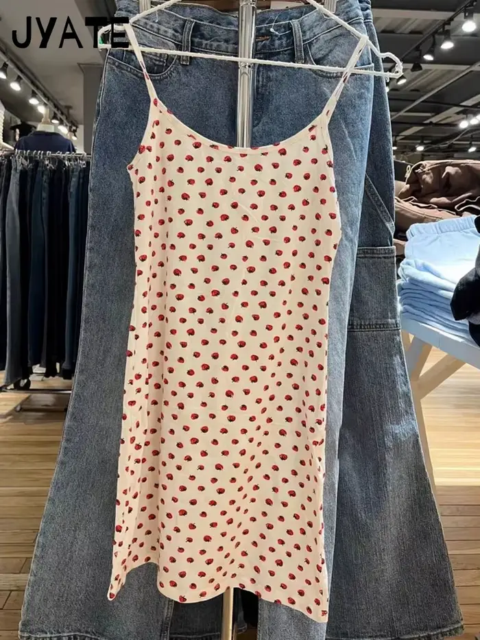 Mini robe Slim imprimée fraise pour femmes