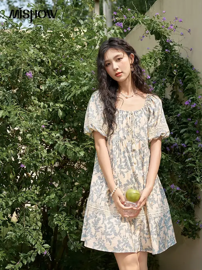 Robe à imprimé floral français pour femmes