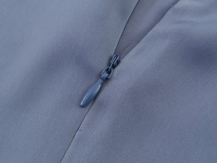 Robe bleue élégante Lyaner Amiily col roulé sans manches ourlet en dentelle à volants mini slim fit automne hiver pour femme occasions spéciales