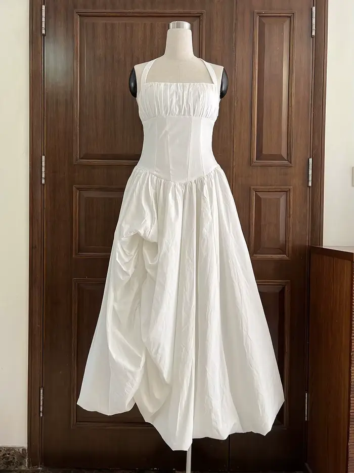 Robe de soirée élégante et glamour VGH rose à bretelles pour femmes