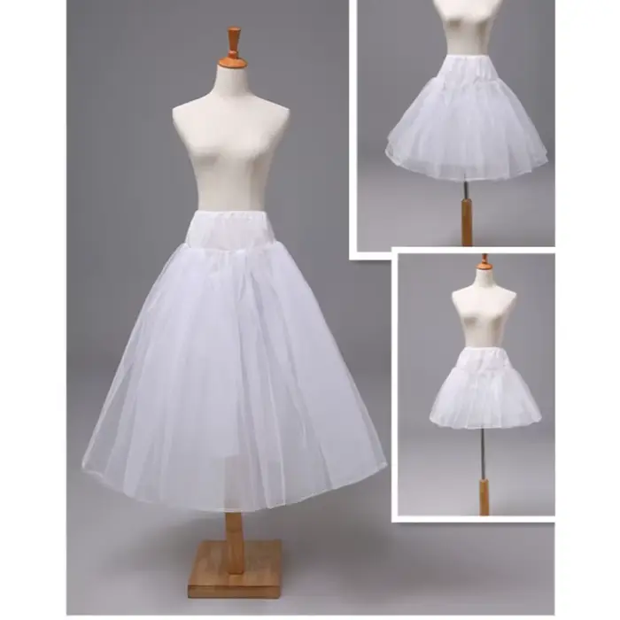 Jupon enfant sous-jupe sans cerceaux pour robe de fille de fleur robe de concours courte longue 2 co