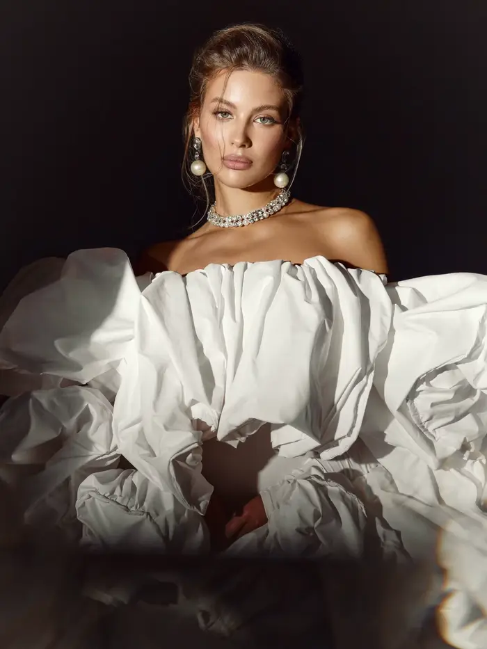 Robe de soirée en maille avec volants bouffants pour femmes, haute couture sans manches pour occasions spéciales et photos de séances anniversaire