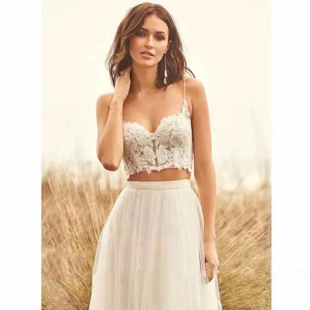 Robe de mariée française à bretelles