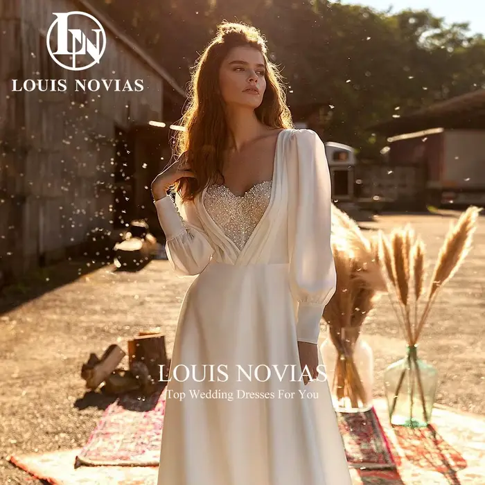 Modiis-Robes de mariée en satin cristal pour femmes
