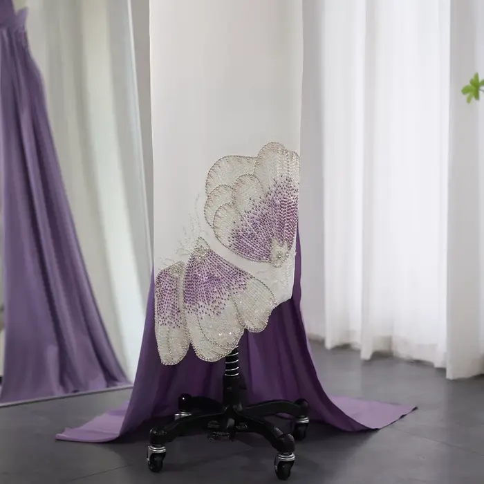Sharon Said-Robe de soirée blanche avec papillon perlé pour femme
