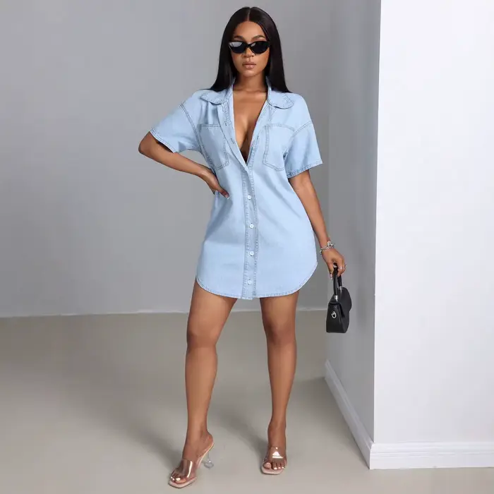 Robe Courte en Jean pour Femme