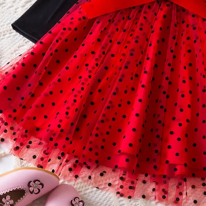 Robe rouge à manches longues pour filles costumes de princesse vêtements de fête pour enfants adolescents fêtes d'anniversaire printemps automne