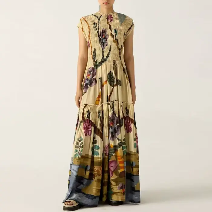 Robe de soirée plissée pour femmes