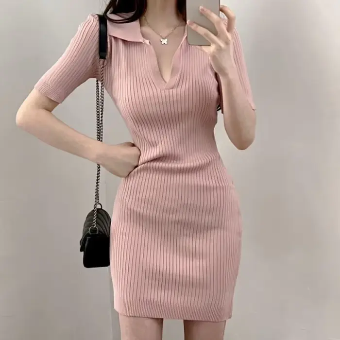 Robe à manches courtes femme élégante et décontractée pour été vacances et occasions spéciales