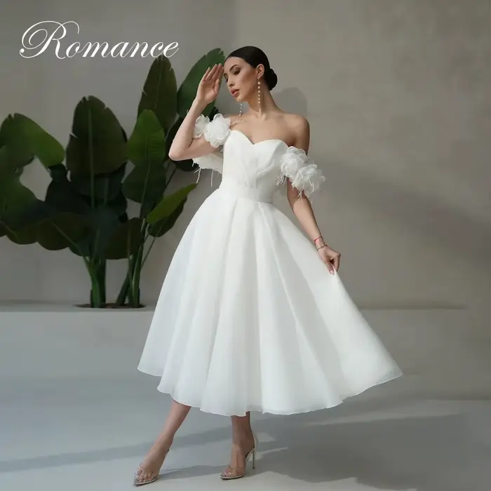 Robe De mariée princesse plissée à fleurs, ligne a, épaules dénudées, dos nu, personnalisée
