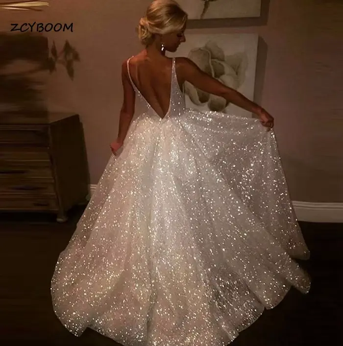 Robes de mariée princesse élégantes personnalisées 2026 pour femmes, col en V, épaules dénudées, per