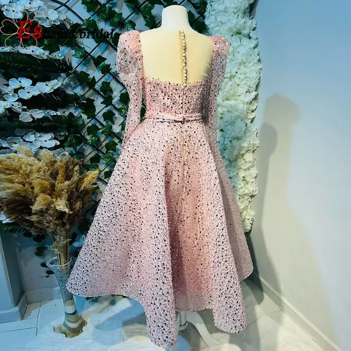 Robe de Soirée Rose Élégante de Dubaï pour Femme 2026