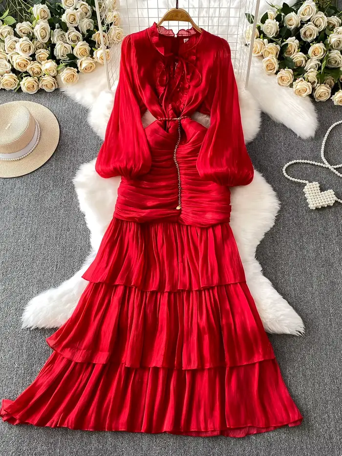 Robe Jacquard à fleurs 3D