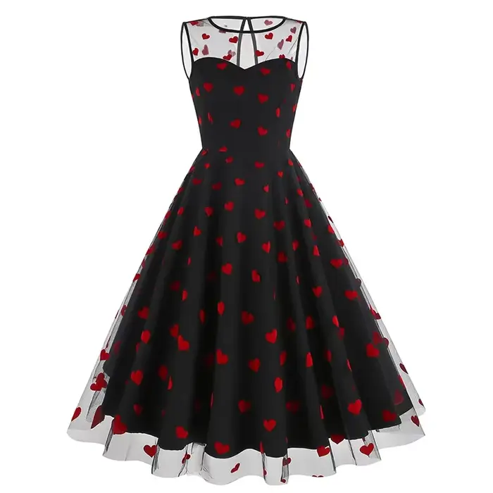 Hepburn-Robe Pin Up Vintage pour Femme