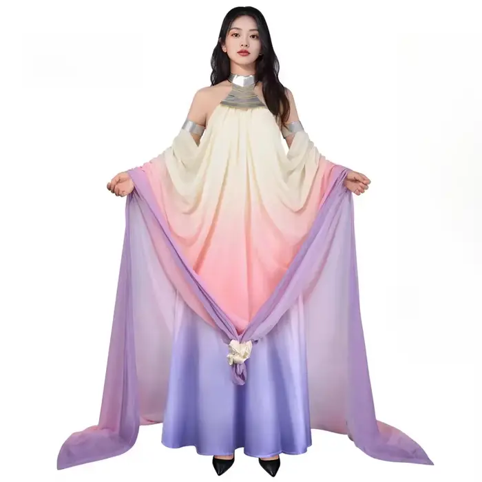 Padme Cosplay Amidala robe Costume classique reine longue élégante dos nu jupe femmes uniforme tenues Halloween carnaval fille