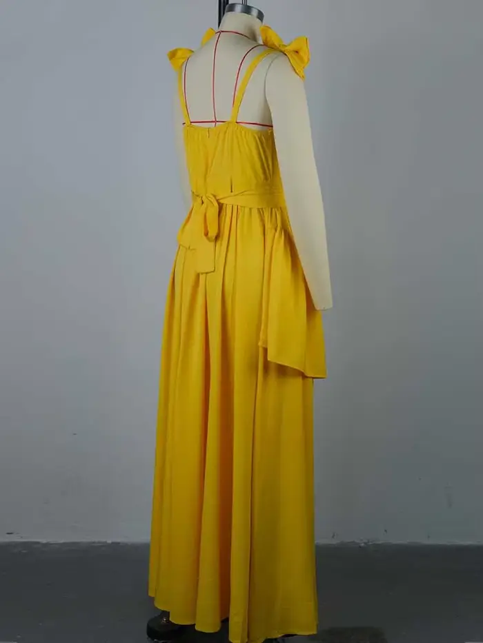 Robe longue jaune clair pour femmes