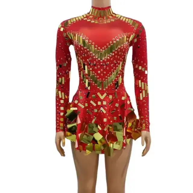 Raquel – robe de soirée miroir noire extensible, tenue de danse sur scène, boîte de nuit, robe de célébration pour femmes, vêtements de spectacle de danseuse, 2023