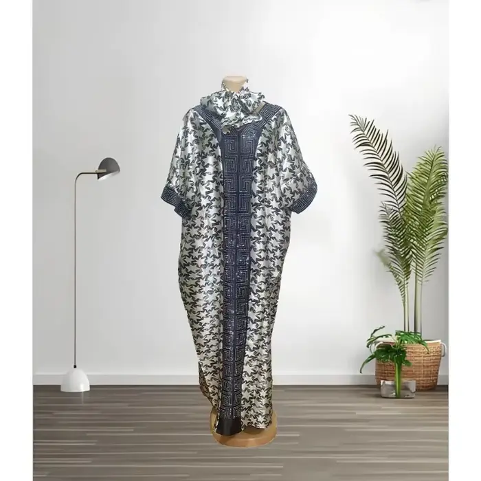 Robe longue européenne et pour femmes, style bohème, manches chauve-souris imprimées