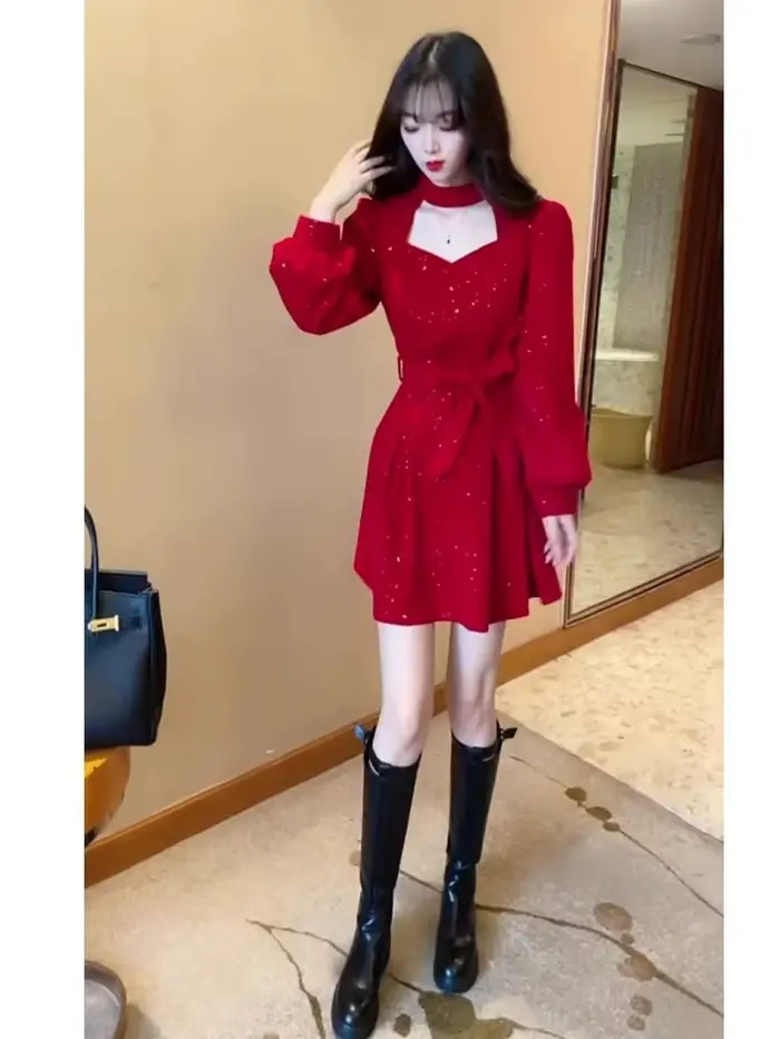 Robe en velours pour femmes