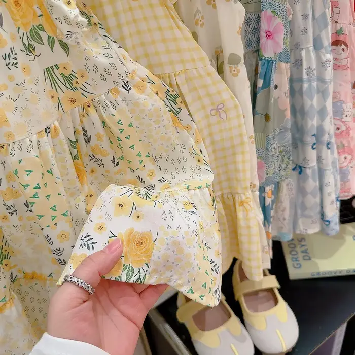 Robe d'été 2026 pour filles à manches volantées