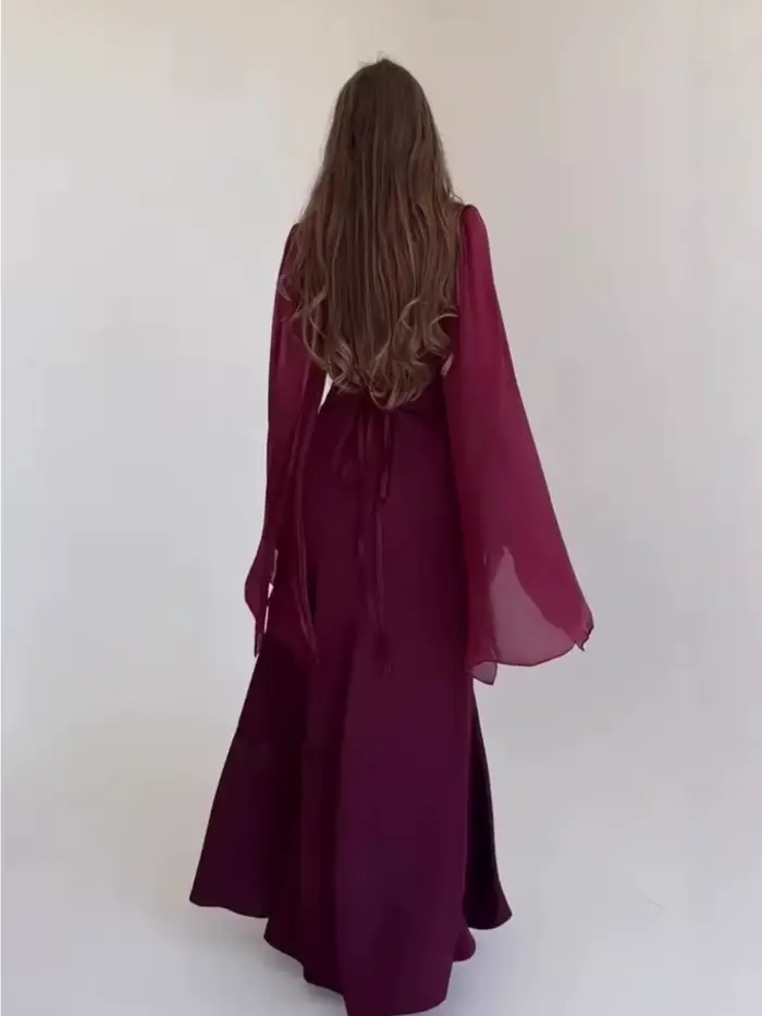 Dubaï femmes Robe de soirée Abaya solide maroc robes Largos à lacets musulman Jalabiya Ramadan